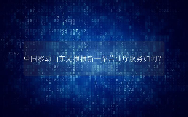 中国移动山东无棣棣新一路营业厅服务如何？