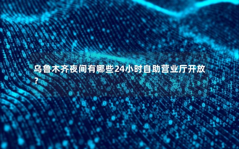 乌鲁木齐夜间有哪些24小时自助营业厅开放？