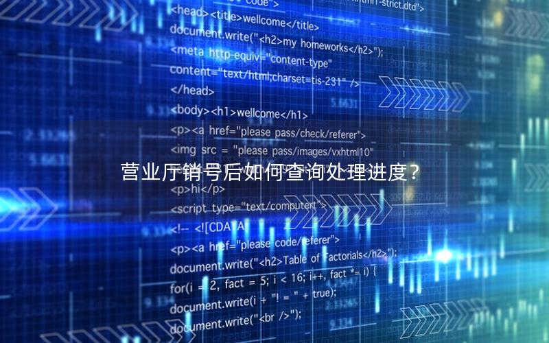 营业厅销号后如何查询处理进度？