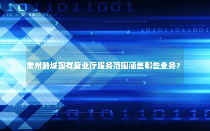 常州潞城现有营业厅服务范围涵盖哪些业务？