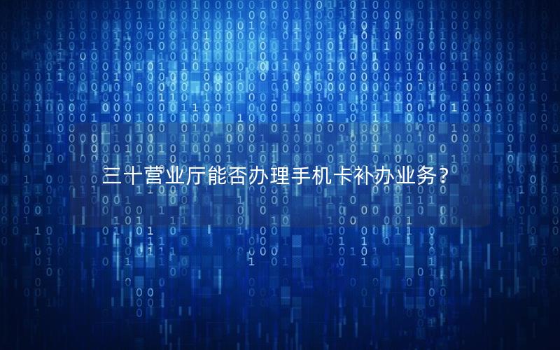 三十营业厅能否办理手机卡补办业务？
