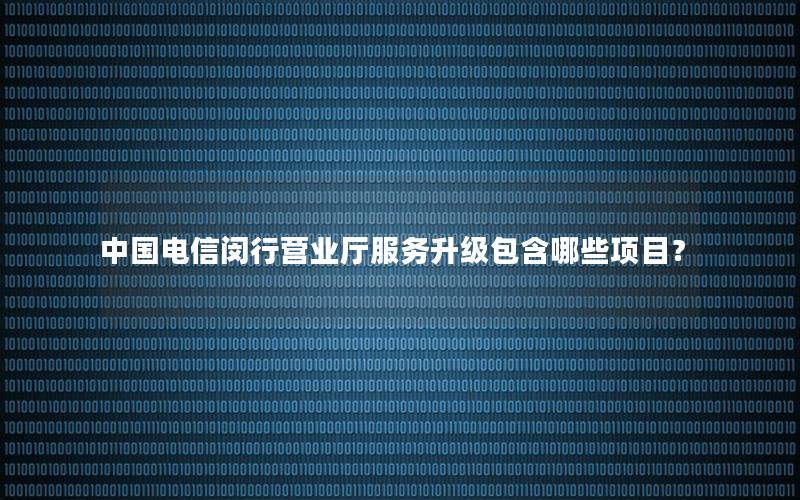 中国电信闵行营业厅服务升级包含哪些项目？
