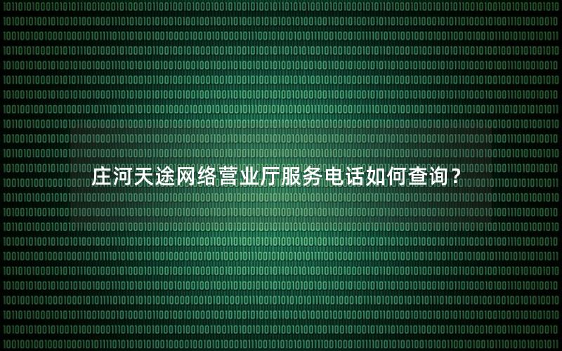 庄河天途网络营业厅服务电话如何查询？