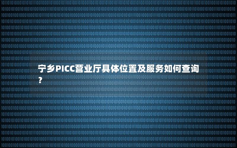 宁乡PICC营业厅具体位置及服务如何查询？