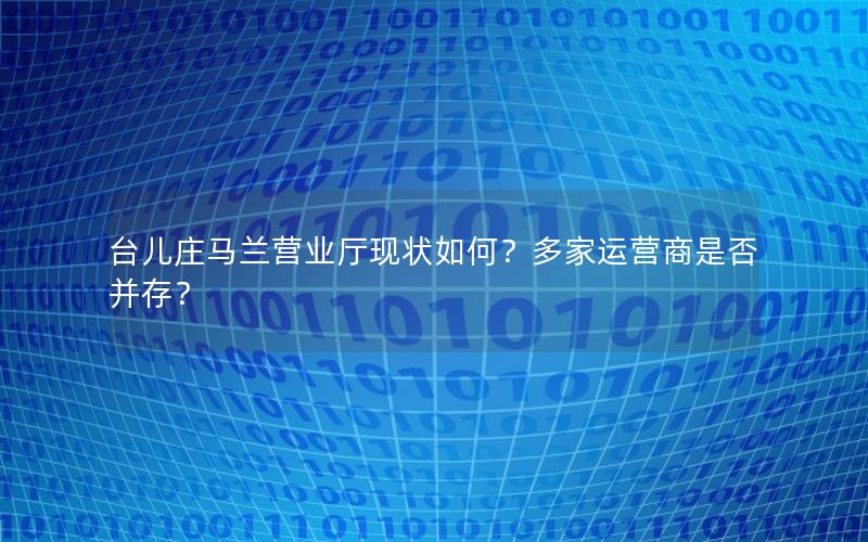 台儿庄马兰营业厅现状如何？多家运营商是否并存？