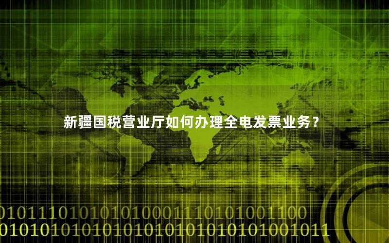 新疆国税营业厅如何办理全电发票业务？