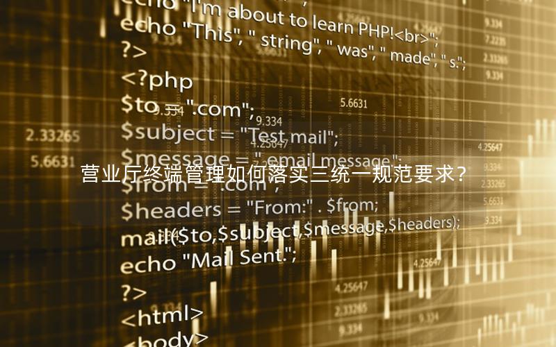营业厅终端管理如何落实三统一规范要求？