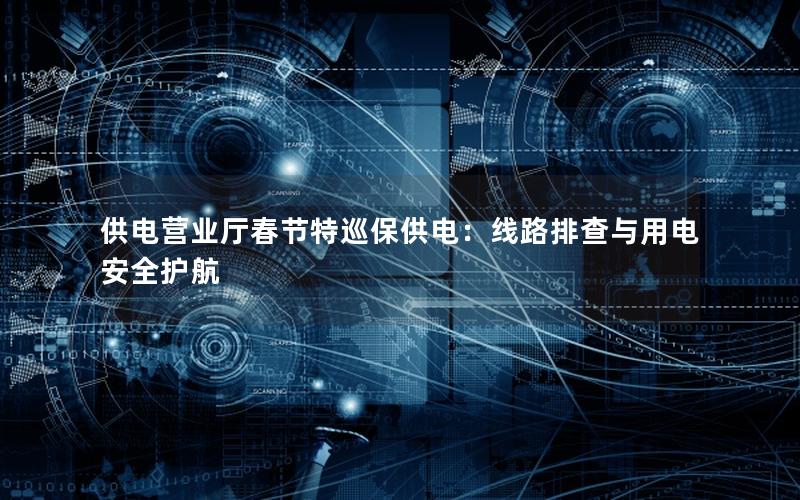 供电营业厅春节特巡保供电：线路排查与用电安全护航