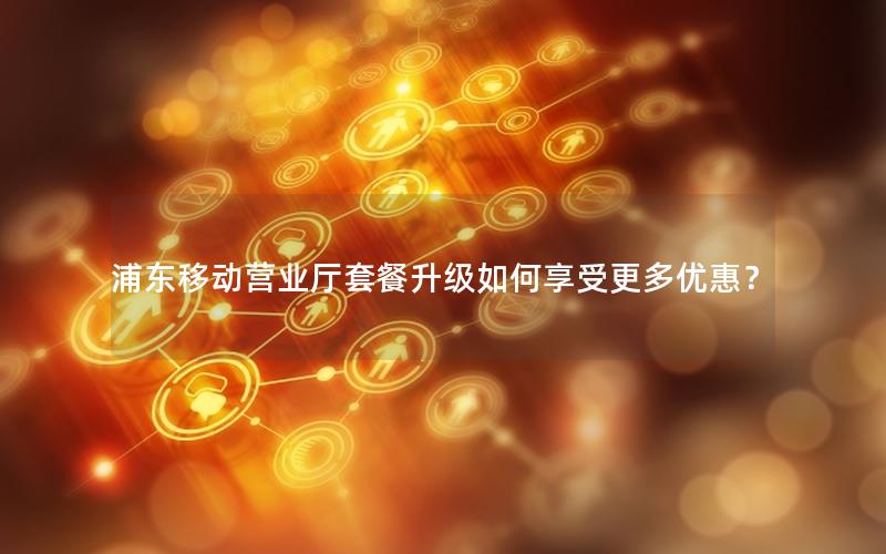 浦东移动营业厅套餐升级如何享受更多优惠？