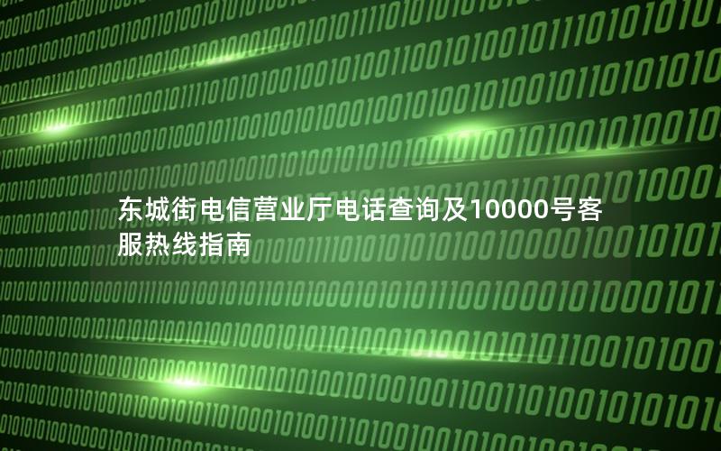 东城街电信营业厅电话查询及10000号客服热线指南
