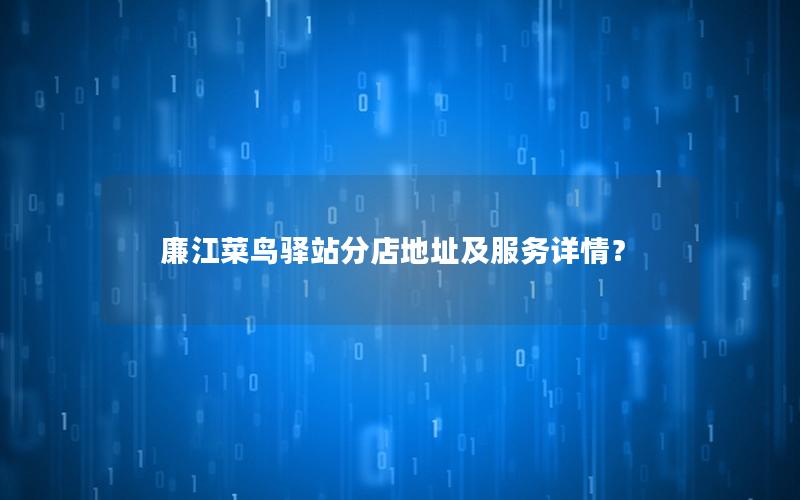 廉江菜鸟驿站分店地址及服务详情？