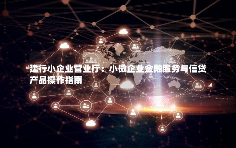 建行小企业营业厅：小微企业金融服务与信贷产品操作指南