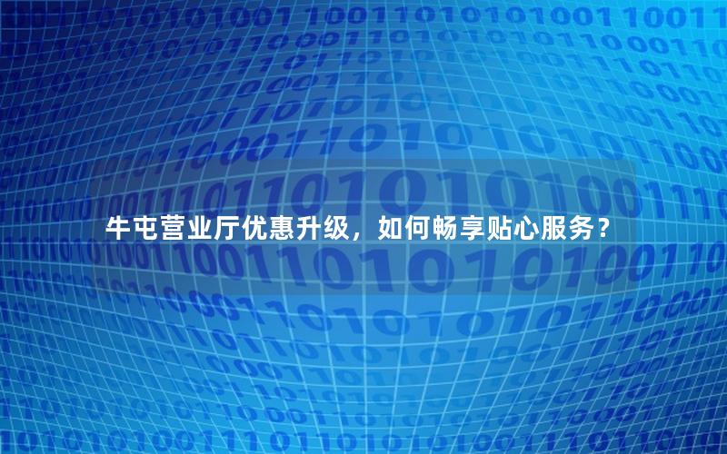 牛屯营业厅优惠升级，如何畅享贴心服务？