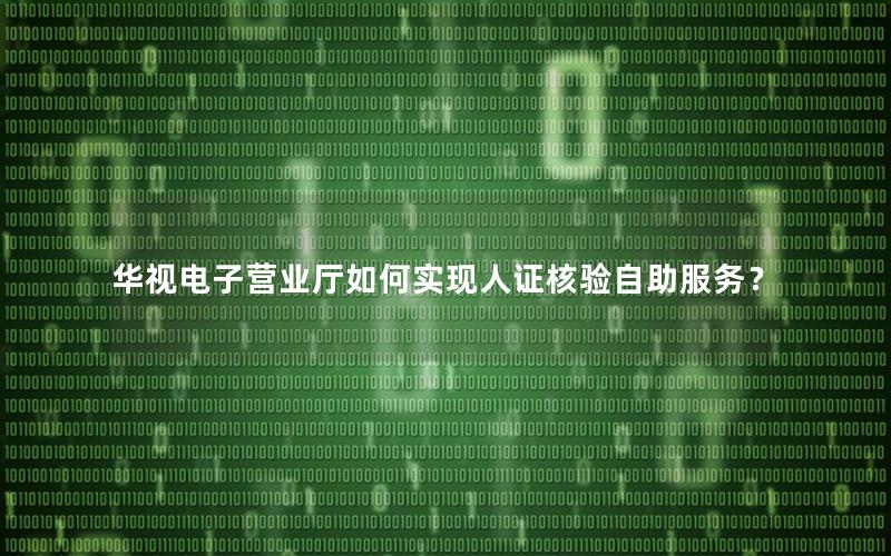 华视电子营业厅如何实现人证核验自助服务？