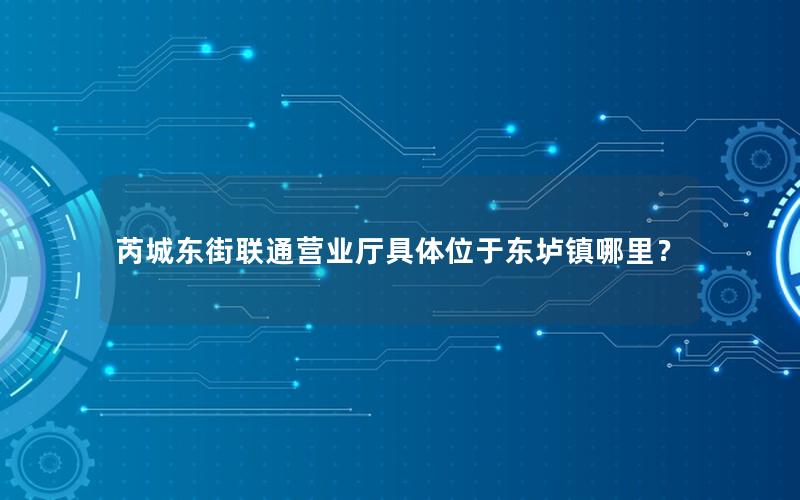 芮城东街联通营业厅具体位于东垆镇哪里？