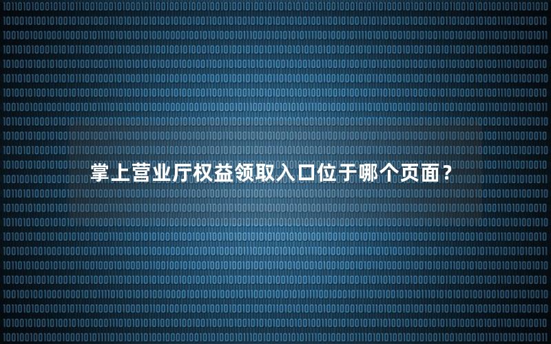 掌上营业厅权益领取入口位于哪个页面？