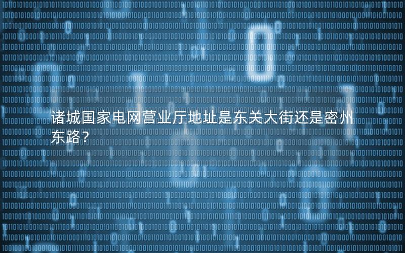 诸城国家电网营业厅地址是东关大街还是密州东路？
