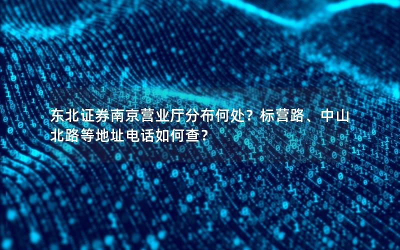 东北证券南京营业厅分布何处？标营路、中山北路等地址电话如何查？
