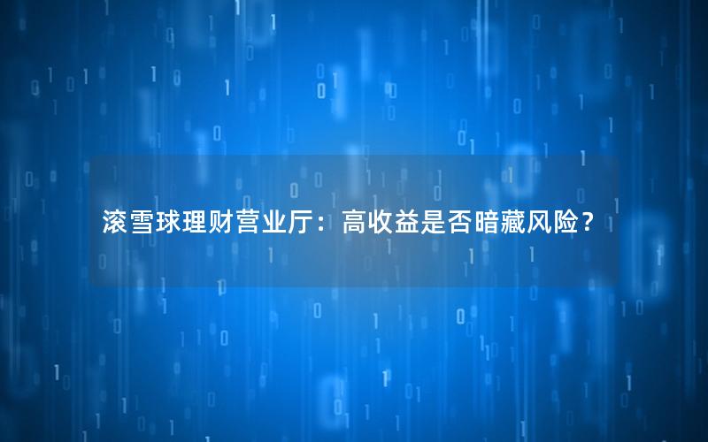滚雪球理财营业厅：高收益是否暗藏风险？