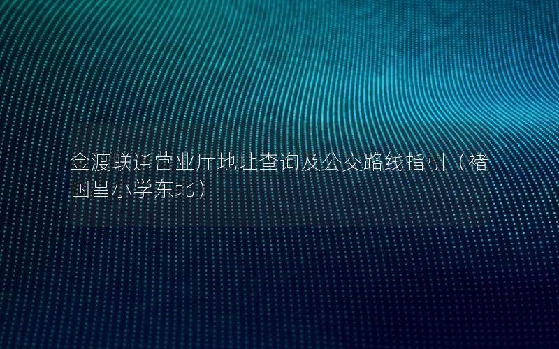 金渡联通营业厅地址查询及公交路线指引（褚国昌小学东北）
