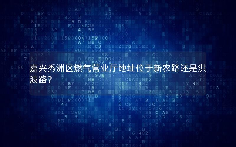 嘉兴秀洲区燃气营业厅地址位于新农路还是洪波路？