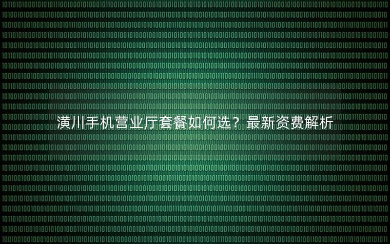潢川手机营业厅套餐如何选？最新资费解析