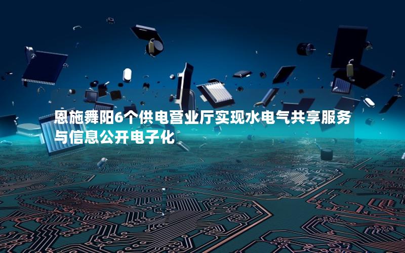 恩施舞阳6个供电营业厅实现水电气共享服务与信息公开电子化