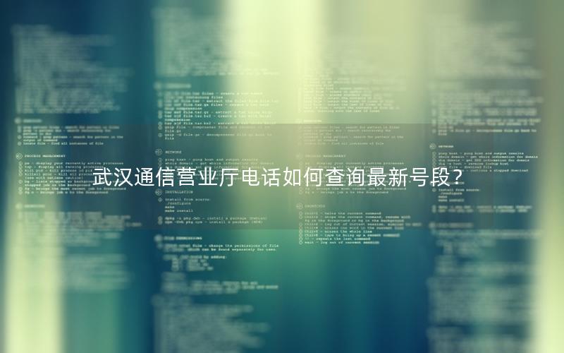 武汉通信营业厅电话如何查询最新号段？