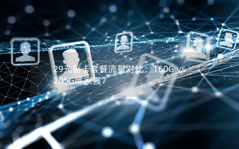 29元副卡套餐流量对比：160G vs 205G哪家强？