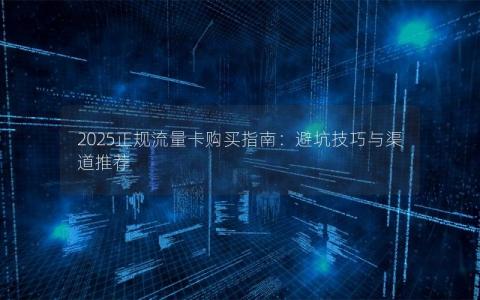 2025正规流量卡购买指南：避坑技巧与渠道推荐