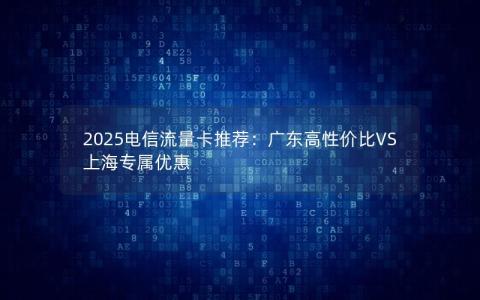 2025电信流量卡推荐：广东高性价比VS上海专属优惠
