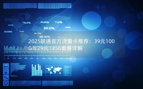 2025联通官方流量卡推荐：39元100G与29元135G套餐详解