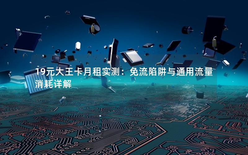 19元大王卡月租实测：免流陷阱与通用流量消耗详解